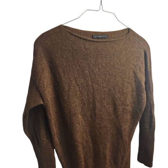 Peruvian Connection Aspen Tunic Brown Woolen Royal Alpaca Sweater Size Medium - Picture 3 of 14
